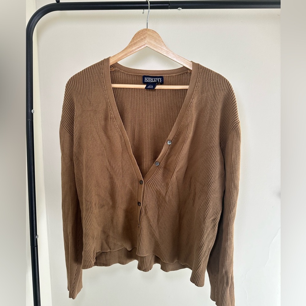 Land’s End Brown Knit Cardigan